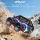 IPX67 Waterproof Bluetooth Speaker:80W(Peak) Loud Outdoor Portable Wireless Party Speakers with LED Lights,20H Playtime,Bluetooth 5.3,Deep Bass & TWS for Pool,Beach