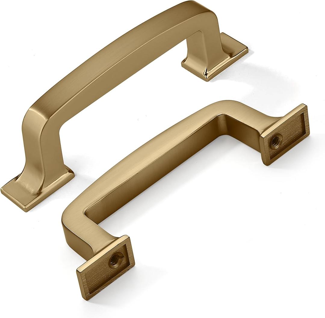 khtumeware 6 Pack 3 Inch Kitchen Cabinet Handles Champagne Bronze Cabinet Pulls Warm Brass Drawer Pulls Kitchen Cabinet Hardware Kitchen Handles for Cabinets Cupboard Handles Drawer Handles
