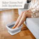 Beinilai Collapsible Foot Bath Basin for Soaking Feet,Foot Soak Tub,Plastic Foot Bucket with Handles and Massage Acupoint,Foldable Laundry Basket-Grey, 3.07"L x 13.03"W x 16.65"H