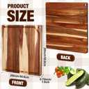 Zubebe Large Stove Cutting Board 20" x 20" Burner Cover Square Rv Chopping Board with Hole Grooved for Oven Apartment Kitchen(Acacia), 20.5"L x 20.5"W