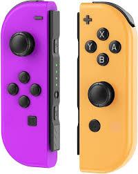 XAVOMEDINAL Switch Controller for Nintendo Switch Controller, Switch Controller Replacement Accessories with Double Vibration/Wake-Up/Motion Control/Screenshot (Purple&Yellow)