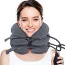Cervical Traction Device for Neck Pain Relief, Adjustable Inflatable Neck Stretcher Neck Brace, Neck Traction Device for Use Neck Decompression and Neck Tension Relief (Gray)