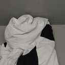 FREE SOLDIER Women's Waterproof Ski Snow Jacket Warm Fleece Lined Winter Rain Jacket with Hood Fully Taped Seams (X-Large, White Black)