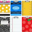 6 Pcs Christmas Teacher Clipboard Bulk Teacher Appreciation Gift Cute 12.5 x 9 Inch Large Thickened Acrylic Clip Boards with Low Profile A4 Size Clipboards for Classroom Office School Teacher Supplies