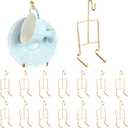 16 Pcs Small Tea Cup and Saucer Display Stand Holder Rack China Metal Cup Saucer Holder Display Shelf Coffee Mug Organizer for Plate Teapot