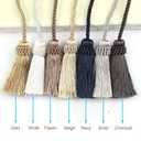 Curtain Tiebacks Handmade Decorative Curtain Holdbacks Rope with Tassel (Gold, 6P)
