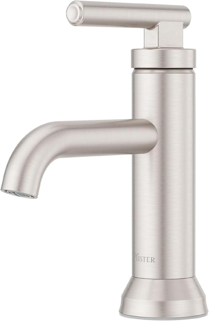 Pfister Capistrano Bathroom Sink Faucet, Single Control, 1-Handle, Single Hole, NSF Certified, Spot Defense Brushed Nickel Finish, LF042CSOGS