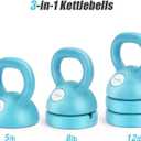 Adjustable Kettlebell Weight Set: 3-in-1 Kettlebells (5lbs 8lbs 12lbs) for Home Gym Full-Body Workout Strength Training Weight Loss | Good for Beginners