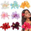 Hawaiian flower Hair Clips Ttropical Flower Hair Clip 8 Pieces Hair Accessories for Women Girls Hibiscus Flower Clips for Hair for Beach Party favors Vacation.
