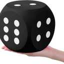 Shappy 6 Inches Foam Dice Fun Filled Large Educational Toy Kawaii Giant Dice Decorative Eva Foam Jumbo Cube Big Square Building Blocks for Game Nights Learning Sessions(Black,1 Pc)