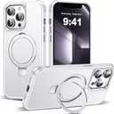 TIANLI Designed for iPhone 13 Pro Case with Magnetic Invisible Ring Stand [Compatible with Mag-Safe] [Military Drop Protection] Shockproof Anti-Slip Cover for Men Women,Sliver (Silver)