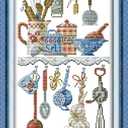 Cross Stitch Kits, Awesocrafts Kitchenware Abstract Easy Patterns Cross Stitching Embroidery Kit Supplies, Stamped or Counted (Stamped)