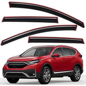 Lightronic Extra Durable Clip-on in-Channel Auto Vent Window Visor, Fits 2017-2022 Honda CR-V (CRV), UV Protection Rain Guard, Original Wind Deflector, No-Drill Easy Install, Dark Smoke, 4-Pcs