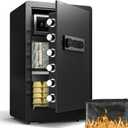 DAYI Safe Box, 4.0 Cubic Feet Home Safes with Fireproof Waterproof Bag, Security Safe for Money Cash Documents, Digital Keypad, Dual Alarm System, Removable Shelf - D-70 Basic