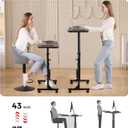 Standing Desk Adjustable Height, Mobile Stand Up Desks with Wheels Small Computer Desk Rolling Desk, Portable Laptop Desk Black Standing Table Sit Stand Home Office Desks 16"x31.5" Height 27"-43.5", 31.5" X 15.7" X 28", Black 