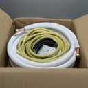 25ft Length Mini Split Line Set,1/4" 5/8" OD Copper Pipes Tubing and 3/8 White PE Thickened Insulated Coil with Flared Nuts for Mini Split Air Conditioner HVAC or Heat Pump System. (25Ft(1/4+5/8))