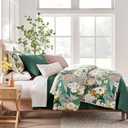 Levtex Home Mills Waffle Full/Queen Quilt Set (88x92in) with 2 Pillow Shams (26x20in) - Forest Green - 100% Cotton Full/Queen Size Quilt Bedding Set - Lightweight, Soft, Pre-Washed