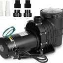 Hitgrand 2HP Self Primming Pool Pump, Inground Above Ground Swimming Pool Pump Upgraded 110V/220V Dual Voltage, 1500W 60HZ Single Speed Pumps with Strainer Basket Silent Operation
