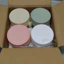 4 Pack Overnight Oats Containers with Lids and Spoons, 16 oz Glass Mason Jars with Airtight Lids, Overnight Oats Jars for Milk, Cereal, Fruit (Light Colors)