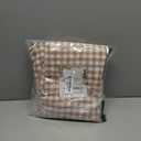 100% Cotton Taupe Plaid Ruffled Table Cloth for Rectangle Table, Classic Farmhouse Checker Gingham Vintage Decorative Tablecloth (Taupe/ White Plaid, 70x52 inches)