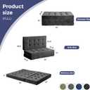 MAXYOYO 6" Folding Sofa Bed for Floor, Tufted Tri-Fold Floor Mattress with Chenille Fabric, Full Size Portable Sofa Couch Guest Mat for Adults, Foldable Topper for Camping, Dark Grey, 53"x75"