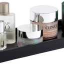 JO LAVIE Bathroom Vanity Tray  12"x5" Black Resin Counter Organizer for Perfume, Soap, Jewelry & Candles  Minimalist Tray for Sink, Dresser, Airbnb, Hotel or Bathroom Decor