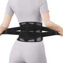 Ultra Thin Lumbar Support Brace for Women & Men Lightweight Back Pain Relief Belt with Breathable Mesh Slimline & Invisible Under Clothes Sciatica & Herniated Disc Support, Black (XS/S(Waist:27.5"-33.5" )