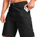 Viodia Men's Hiking Cargo Shorts with 6 Pockets Quick Dry Lightweight Stretch Shorts for Men Outdoor Fishing Golf Shorts (3X-Large, Black)