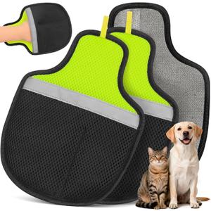 Flashseen Pet Hair Removal Glove for Cats & Dogs, Reusable Electrostatic Pet Hair Gloves, Pet Hair Remover Tool for Clothing, Couch, Carpet, Car Seat (2 Pcs Black)