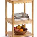 Unittype Scalloped Side Table Small End Table Tall Nightstand Modern Side with 3 Tier Open Shelf for Nursery Living Room Bedroom Office Bathroom and Small Spaces
