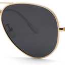 Pro Acme Aviator Sunglasses for Men Women Classic Polarized UV400 Protection ((00) Gold Frame/Black Lens)