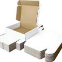 Corrugated Shipping Box Mailers, Kraft Brown, Triple-Layer Board Secure Slot Closure (White, 9"x6.5"x2" / Set of 20)
