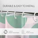 EOBTAIN Mid Century Modern Shower Curtain Pink and Green Boho Abstract Shower Curtain with Hooks Minimalist Geometric Aesthetic Washable Fabric Shower Curtains for Bathroom,72x72 Inch