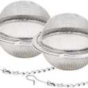 Fu Store 2pcs Stainless Steel Mesh Tea Ball 2.1 Inch Tea Strainers Teas Infuser Strainer Filters for Teas