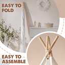 Tiny Land Teepee Tent for Kids  100% Cotton Play Tent with Padded Mat & Star Lights, Foldable with Carry Bag, Indoor Play Tent for Girls & Boys