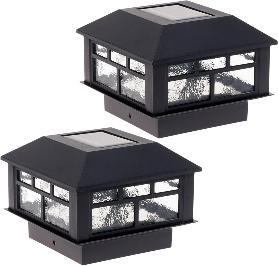 GreenLighting Modern Solar Post Cap Lights Fits 4x4 Wood, 4x4 & 5x5 PCV/Vinyl Outdoor Solar Powered Light, Fence Post, Landscaping, Deck, Garden- Bright LED, Waterproof Black 2 Pack GreenLighting Modern Solar Post Cap Lights Fits 4x4 Wood, 4x4 & 5x5 PCV/Vinyl Outdoor Solar Powered Light, Fence Post, Landscaping, Deck, Garden- Bright LED, Waterproof Black 2 Pack
