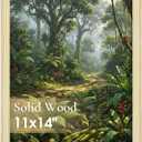 TWING 11x14 Natural Solid Wood Picture Frame - Minimalist Wall Art Frame for Home & Office Decor, Includes Wall Hanging Design, Natural Solid Wood Frame for Photos, Prints and Wall Gallery (1 Pack)