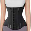 Waist Cincher Corset Sport Girdle Trimmer Double Belt Wrap Waist Trainer Shaperwear Tummy Control Shaper for Women (X-Small, Black)