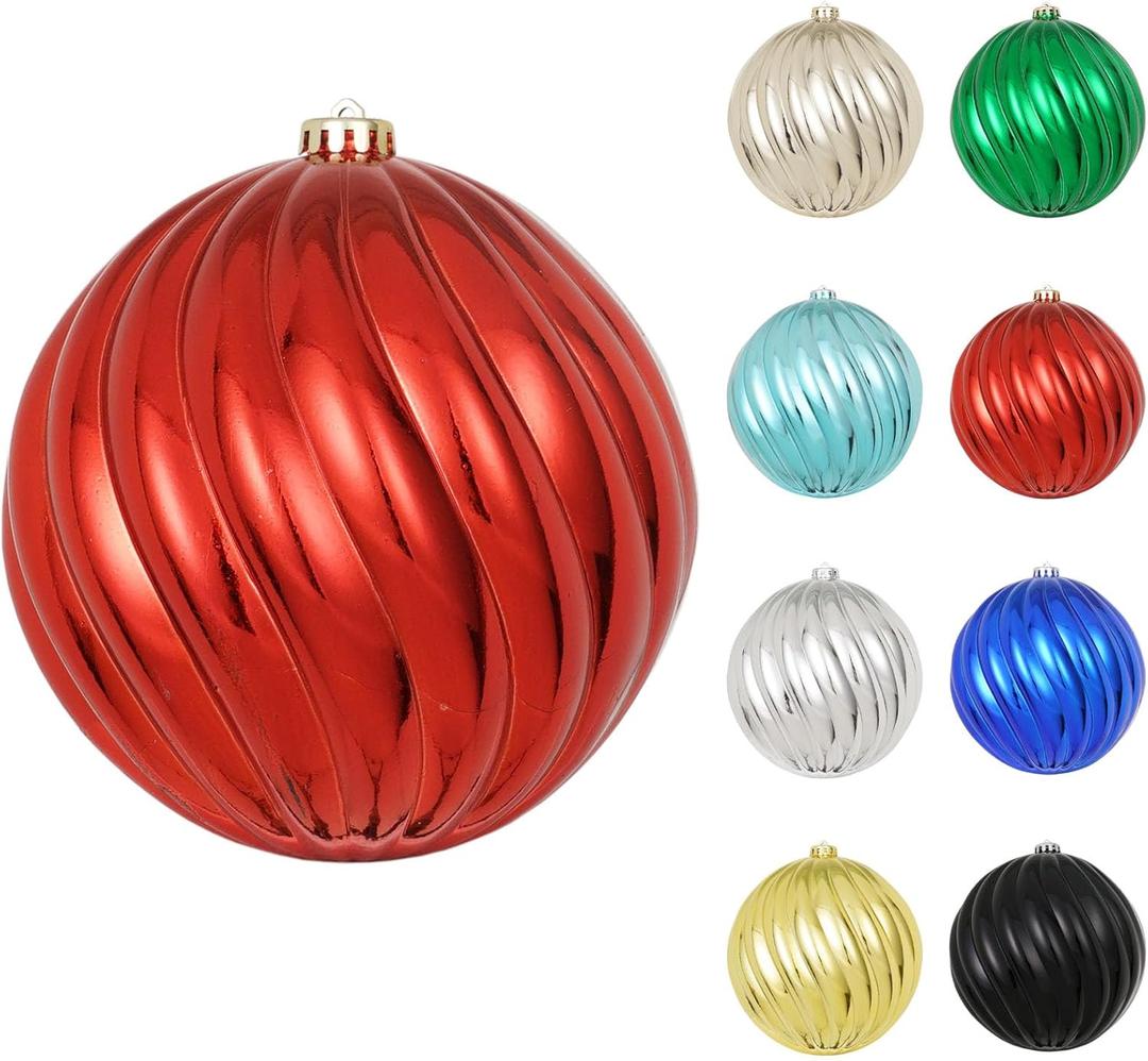 8in Large Christmas Ornaments Red Shatterproof Christmas Ball Ornaments Giant Hanging Balls Mercury Decorations for Holiday