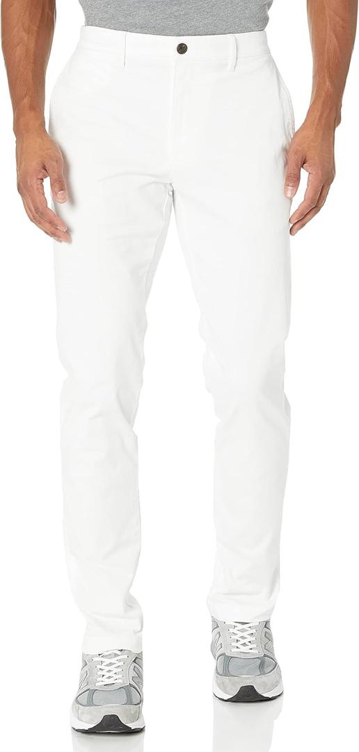 Amazon Essentials Men's Skinny-Fit Washed Comfort Stretch Chino Pant (Previously Goodthreads) (36W x 34L, White)