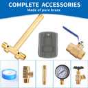 1"x 11"Well Pressure Tank Tee Kit with 40/60psi Pressure Switch,Brass Pressure Tank Installation Kit for Water Well, Fit Most pressure tanks with diameters up to 16 Inch