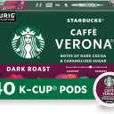 Starbucks K-Cup Coffee Pods, Dark Roast, Caffè Verona for Keurig Brewers, 100% Arabica, 1 Box (40 Pods)