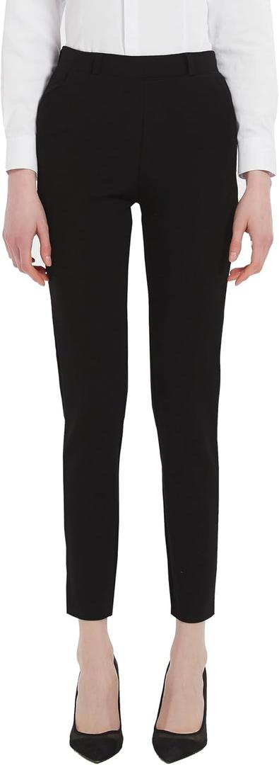 MGWDT Pants for Women's Dress Stretchy Blazer Business Pull On Work Pants (6, Black)