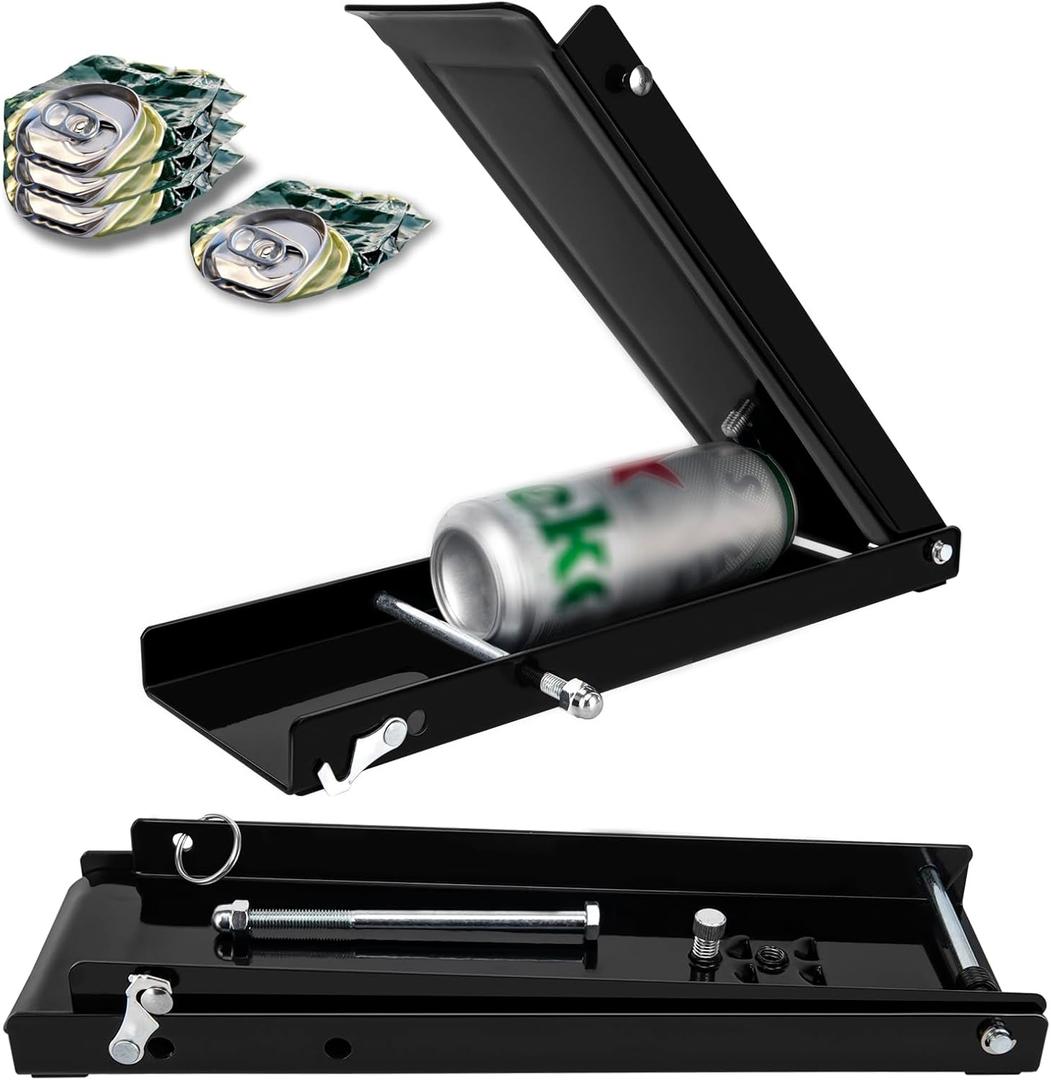 Foot Can Crusher for Recycling, Heavy Duty Floor Can Crusher Smasher for Soda, Seltzer, Beer Cans, Aluminium Can Crushers, Easy Storage, Effortless Plastic Bottle Crusher (black)