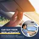 Right Passenger Side Sun Visor for Honda Civic 2006 2007 2008 2009 2010 2011 EX LX Sedan SI Coupe, Replace for 83230-SNA-A01ZA Gray, Without Light