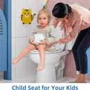 Toilet Seat with Toddler Seat Elongated, PP Material Family Toilet Seat Cover, Soft Close Adult & Toddler Seats, Easy to Clean, Safe Potty Training Solution for Kids, Bathroom Upgrade for Home