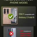for Samsung Galaxy Z Fold 6 Case with Card Holder & Hinge Protection & Screen Protector, Built-in Camera Lens Cover, Rugged Shockproof Phone Cover Case for Samsung Z Fold 6 2024, Rose Gold