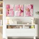 Abstract Floral Wall Art Pink Flower Canvas Pictures Modern Wall Decor Blush Pastel Pink Prints Peony Painting Minimalist Poster Botanical Artwork for Bedroom Living Room 16x24x3 Inch Ready to Hang