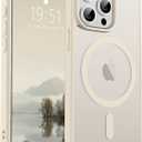 SUPFINE Magnetic for iPhone 15 Pro Case (Compatible with MagSafe) (Military Grade Drop Protection) Slim Translucent Matte Shockproof with Anti-Fingerprint Phone Case,Antique White