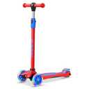 Dribbl 3-Wheel Kids Scooter - Lean-to-Steer Technology, Adjustable Height Handlebar, Anti-Slip Deck, Scooter for Boys & Girls Ages 3+, Child Safety Approved, Support Riders Up To 165 lbs, Red and Blue
